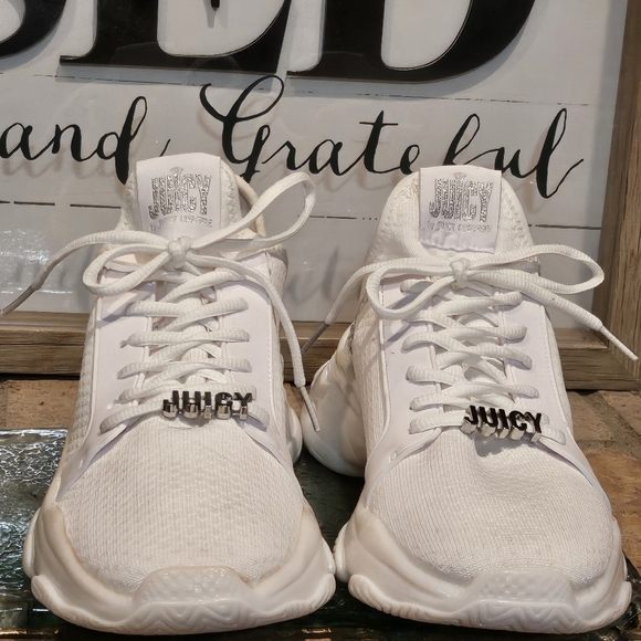 Juicy By Juicy Couture J-Abalone White Rhinestone Sneakers Wmns 10 - Picture 3 of 10